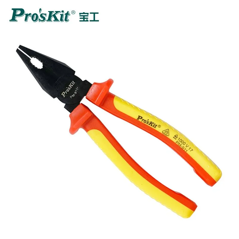 

PM-911 Pro'sKit Resistance To High Pressure Insulation Electrician Pliers VDE1000V Tiger Steel Wire Pliers Hand Tool