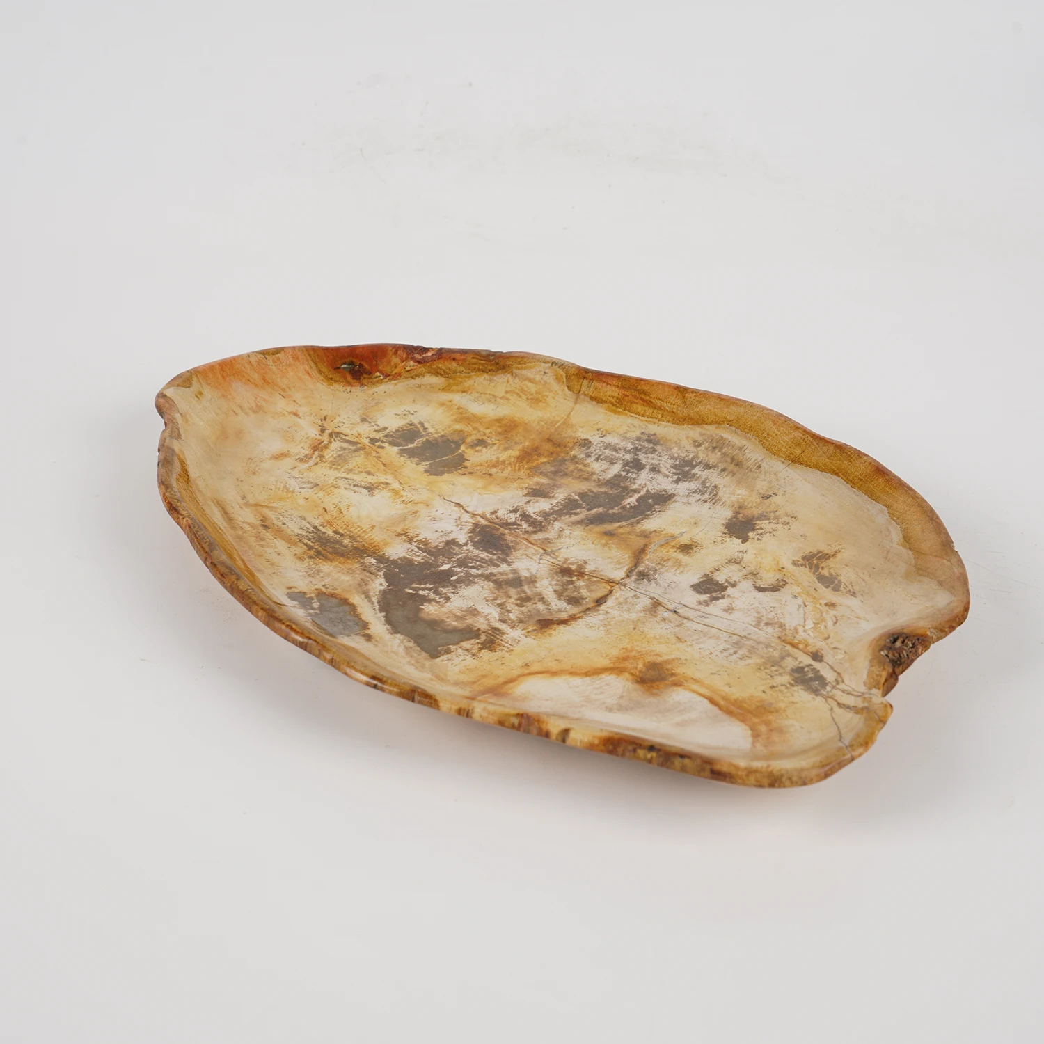 

Home Decor Petrified Wood Storage Tray Irregular Jewelry Desktop Display Plate Retro Kitchen Dinner Plate Kitchen Organizer