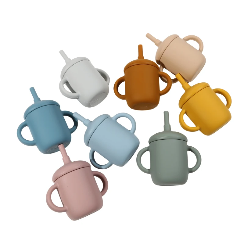 

Новый дизайн, чашка для кормления ребенка, чашка для кормления, емкость, силиконовая детская обучающая посуда, Детская герметичная чашка, Де...