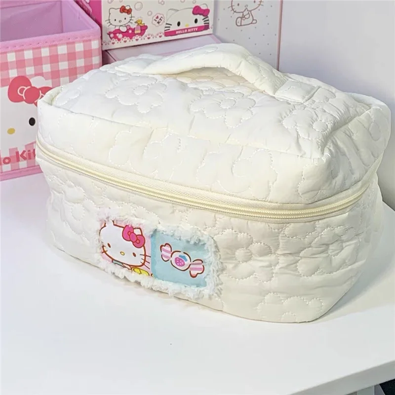 

Косметичка Sanrio Hello Kitty Mymelody Cinnamorol для девушек, вместительная сумка для хранения, сумка для бэнто, милый праздничный подарок на день рождения