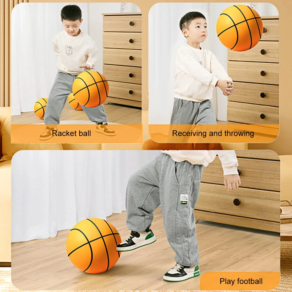 

Kids Air Bounce Basketball High-Resilience Mute Dribbling Basketball Lightweight for Various Indoor Activities