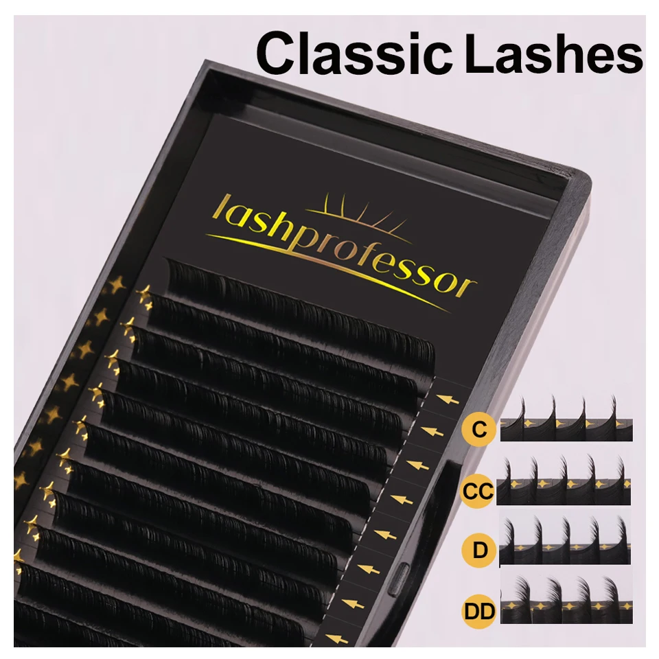 

Lashprofessor 16Rows Classic Volume Eyelash Extension False Mink Individual Cashmere Russian Volume Lash Korean PBT Fiber Cilia