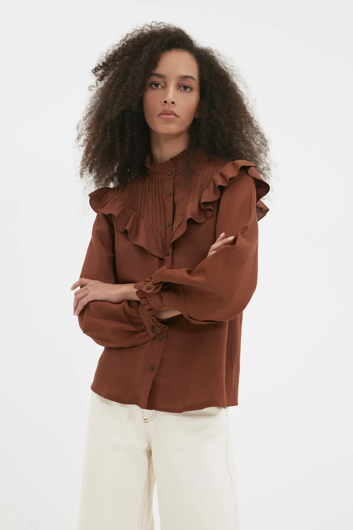 Trendyol Flounces Shirt TWOAW22GO0880