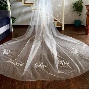 YF Bridal Veils Wedding Customized Bespoke Wedding Veil with phrases High-end private customization of the veil