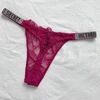 Sexy Women Underwear Panties Satin Rhinestones Thong Femme Victoria's Secret Low Waist 4