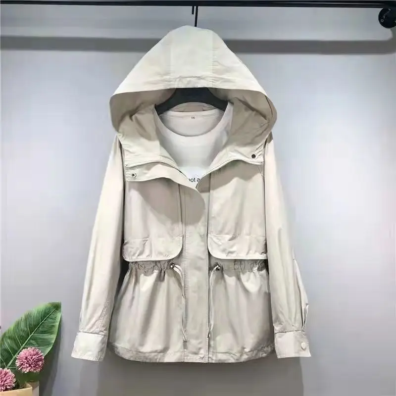 

Женская ветровка, новинка весны 2022, Свободное пальто средней и длины в иностранном стиле с тонкой талией и модным топом