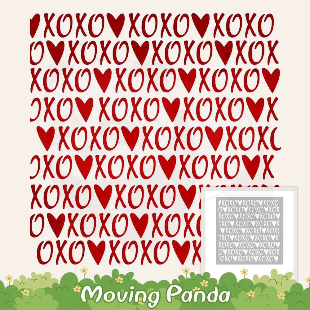 

1PC Love XOXO Hearts Plastic Stencil For Valentine's Day Gifts Cards DIY Scrapbooking Accessories Embossing Stencils For Decor