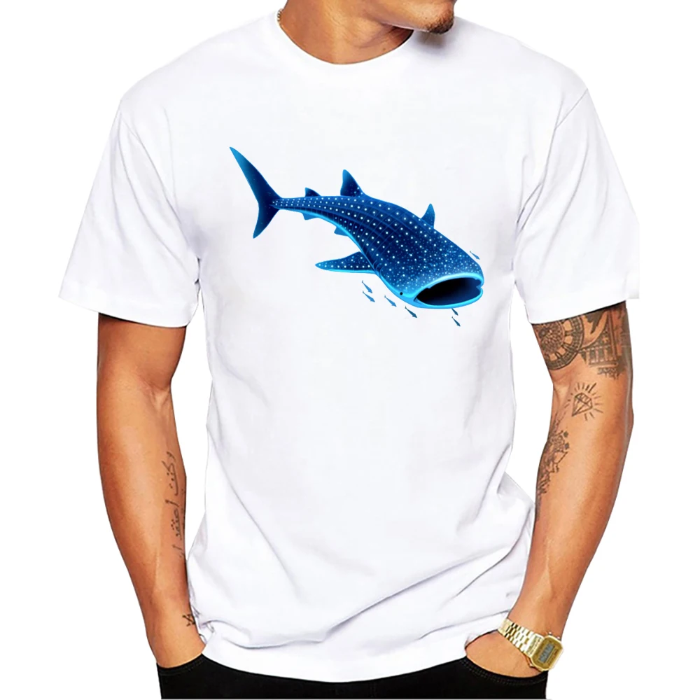 Teehub Galaxie Walhai Männer Tops Stern wal Print Männer T-Shirt O-Ausschnitt Kleidung Kurzarm männlich lässig Streetwear – Detail 5