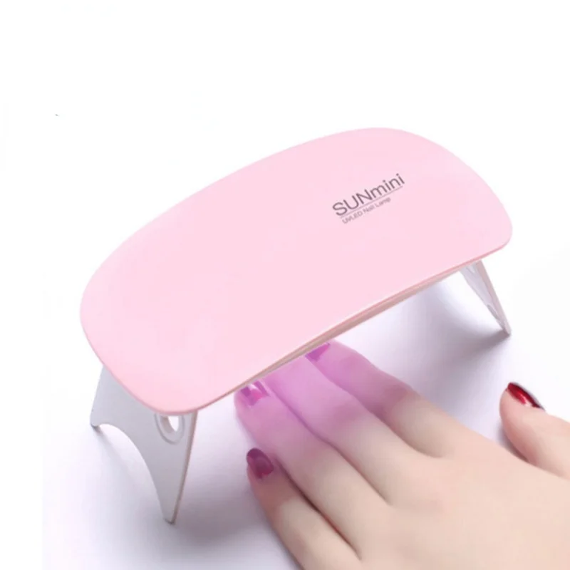 

6W Nail Dryer LED UV Lamp Micro USB Gel Varnish Curing Machine Nail Art Equipment 6 Lamp Beads For Home Manicure Nail Tool