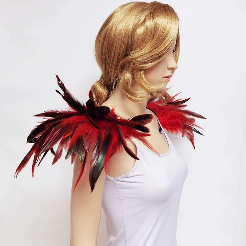 1 пара красных планшетов Броня на плечо перо крылья панк готическое наплечная