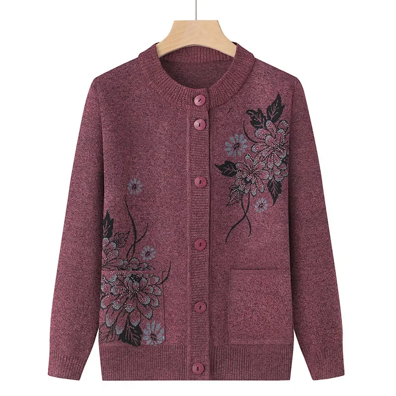 Женский свитер свободного кроя кардиган осенняя коллекция для мам среднего