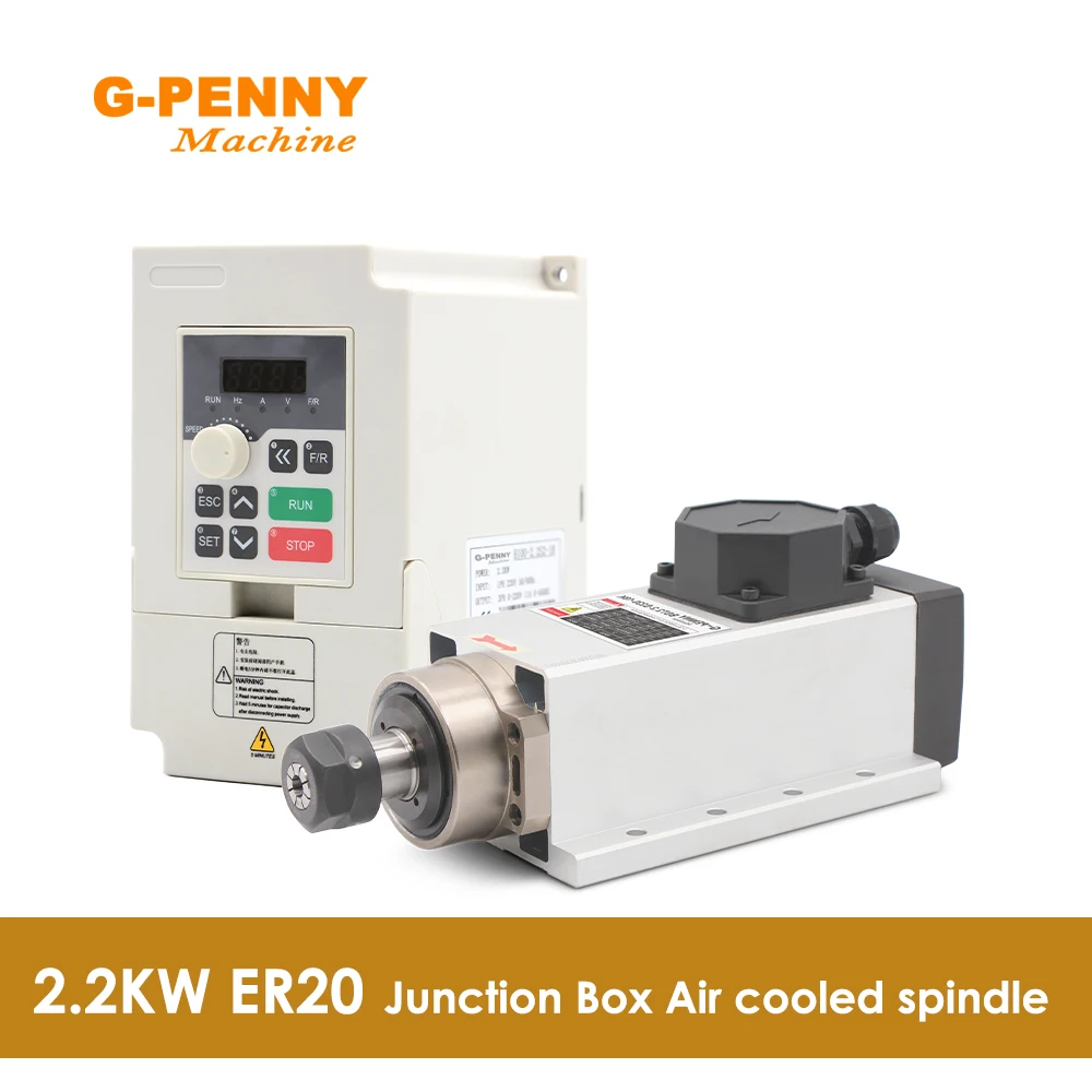 

CNC spindle Motor Air cooling 220v 2.2kw ER20 Air cooled spindle 2.2KW QL-Inverter 300Hz 4pcs Ceramic ball bearigs