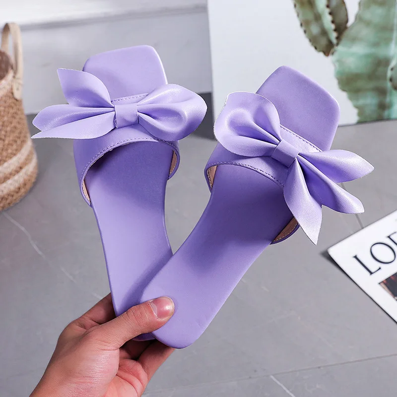 

2022 new European and American women ok wear bow flat bottom drag 2643