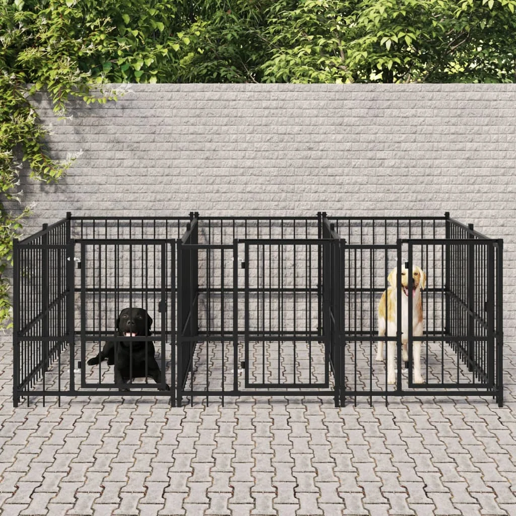 

Outdoor Dog Kennel, Pet Supplies Dog Runs, Steel 5.63 m²B