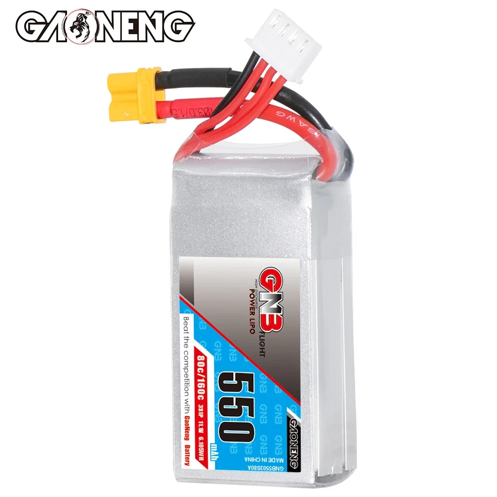 Аккумулятор GAONENG GNB 550 мАч 3S 80C 160C 11 1 В XT30 LiPo квадратного типа Cinelog Cinewhoop