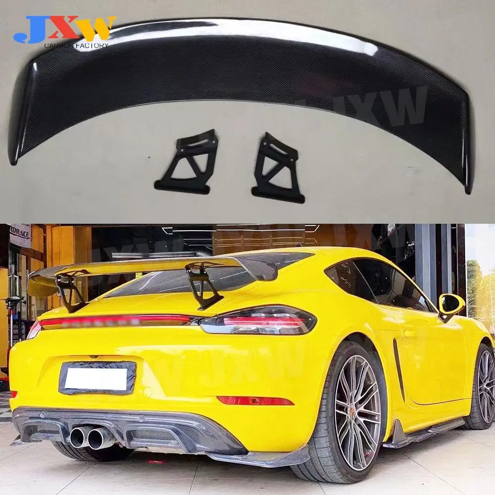 

Carbon Fiber Car Rear Trunk Spoiler Boot Lip Wing for Porsche Cayman Boxster 981 986 987 718 GT4 GT 2016 2017 2018 2019 FRP Kits