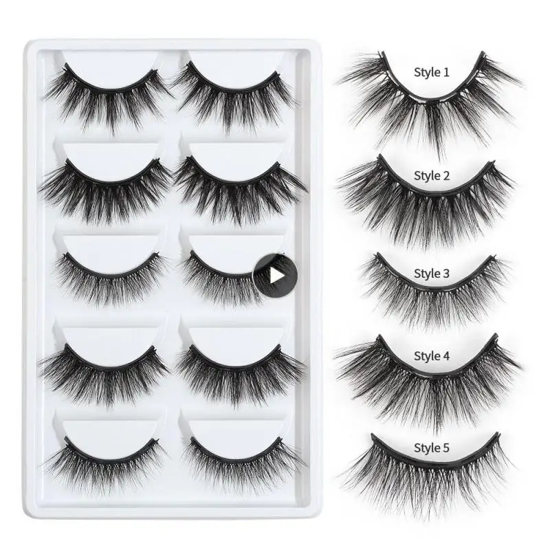 

5/3 Pairs Magnetic False Eyelashes Thick Curling 3D Mink Lashes Reusable Dramatic Volume Fake Lashes Extension Silk Eyelashes