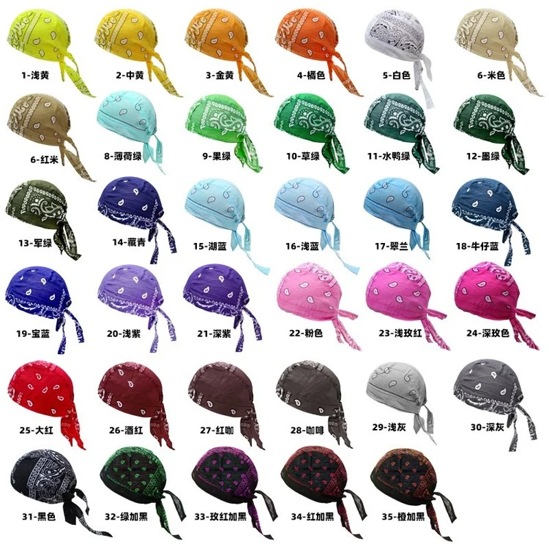 

American European Outdoor Hip-Hop Pirate Headscarf Outdoor Sports Hat Cotton Printed Single Cashew Cycling Headscarf