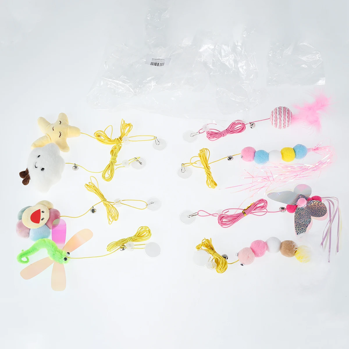 

7 Pcs Cat Toys Kitten Toys for Indoor Cat Interactive Feather Toy Set Elastic Rope Automatic Toy Funny Jump Exercise Toy