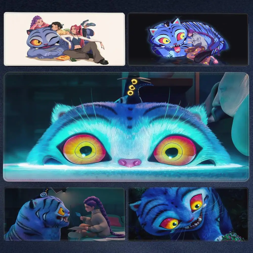Фото Аниме KPOP Demon Hunters Tiger Коврик для мыши Очень большой коврик для мыши для игр, гладкая поверхность, нескользящий, удобный, прочный настольный M №1