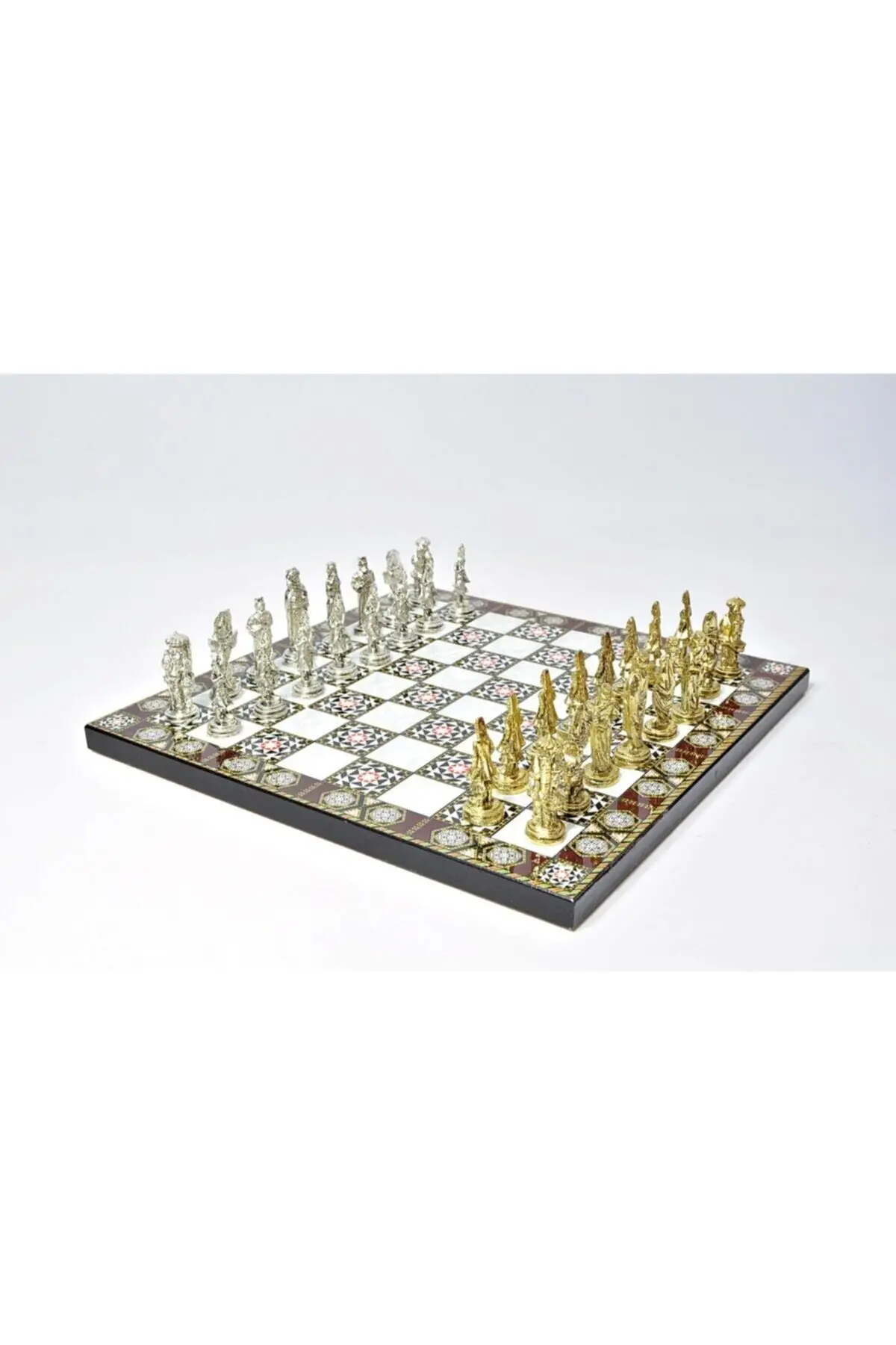 

Chrome Plated Luxury Metal Chess Set Ottoman Soldiers