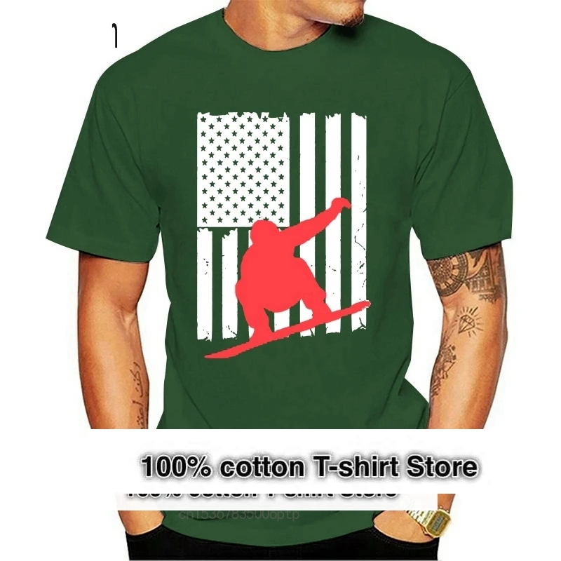 

Мужская футболка для сноуборда, американский флаг США, Мужская футболка wo, футболки, Топ