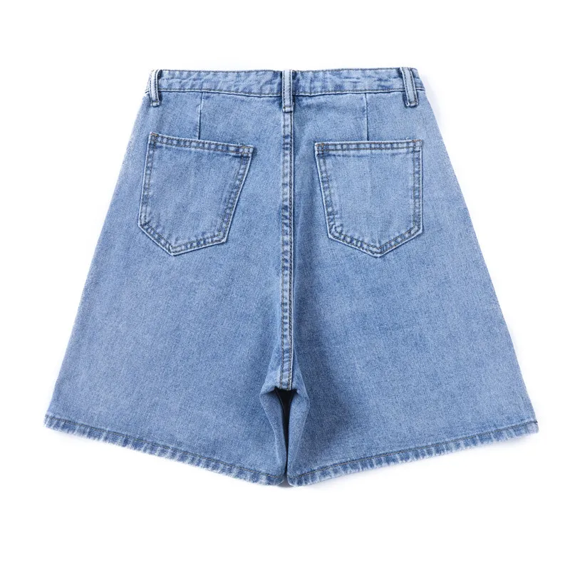 Shorts Women Chic All-match Korean Casual Basic Simple Harajuku Teens Denim Short Trouser Basic Loose Wide-leg Womens Clothing