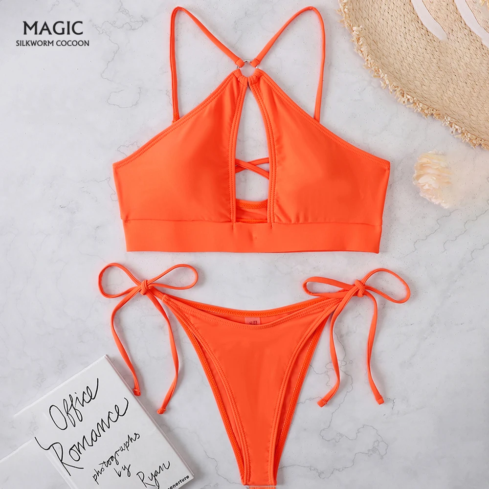 

Women Sexy Bikinis Bandage Bikini Set Push-Up Brazilian Swimwear Beachwear Summer Two Piece Swimsuit Mujer Solid Maillot De Bain