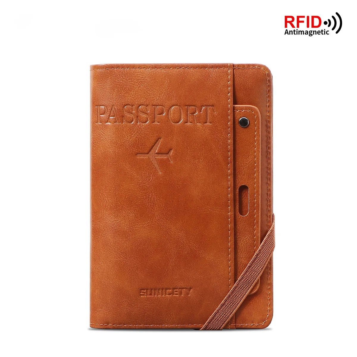 Leather Multifunctional Organizer Vaccine Card Holder Travel ID Passport Holder RFID Driving Licence PU Passbook Case Wallet Bag
