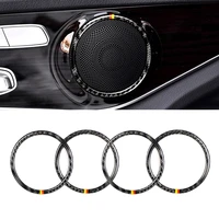 for mercedes benz w205 c180 c200 c300 glc260 4pcsset carbon fiber car door speaker ring loudspeaker sticker cover