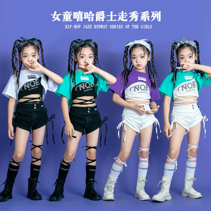 

Jazz Dance Dress Girl Jazz Open Umbilical Suit Fashion Model runway runway runway fashion dress Hip Hop Hip Hop performance dres