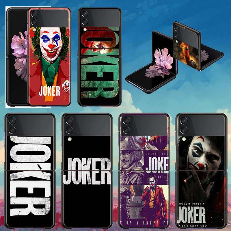 

Shockproof Hard Cover Folding Mobile Shell Arthur Movie Joker Clown For Samsung Galaxy Z Flip 3 5G Black Funda Phone Case