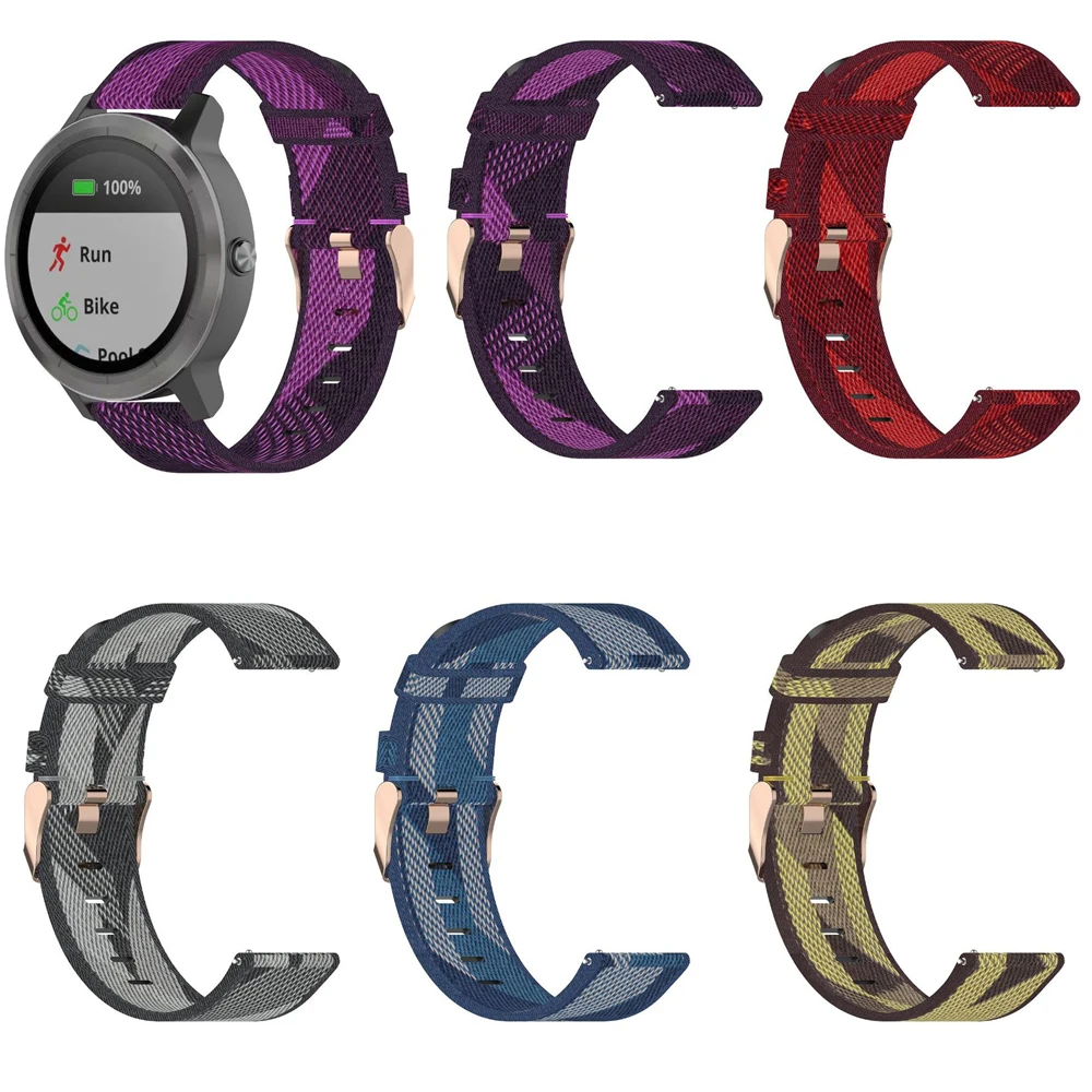 18MM 20MM 22MM Nylon Watch Strap For Garmin Venu GarminMove 3 Garmin Active S Vivoactive 4 4S Smart Wristband Quick Release Band