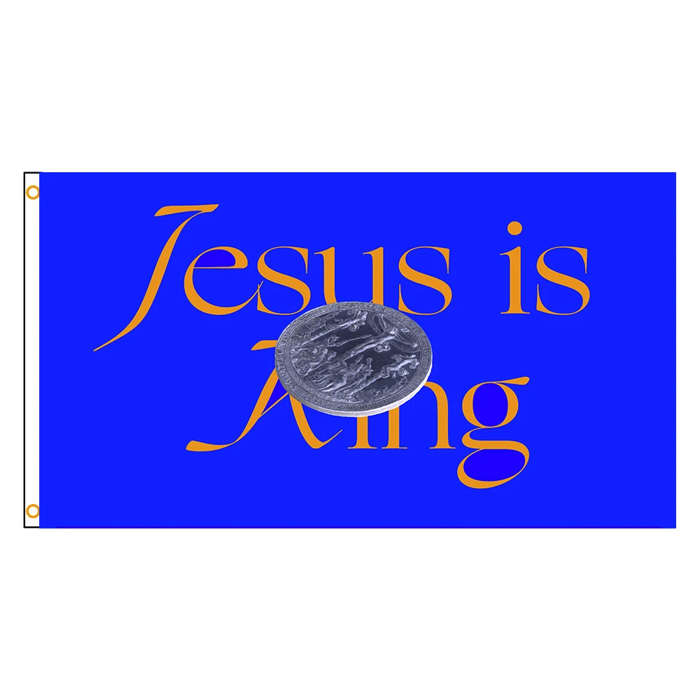 

90x150cm Vintage Jesus Is King God Bless Ye Flag For Decoration