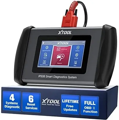 

IP508 OBD2 Scanner Diagnostic , 6 Services, Android 10.0, CAN FD, ABS SRS Engine Transmission Car Code Reader with ABS Bleeding,