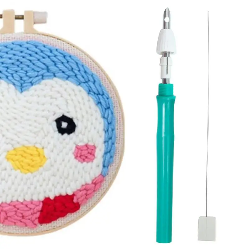 

Игла для перфорации ковровой пряжи, игла для перекрестного вязания, набор инструментов для вышивки, перфоратор с удобной ручкой, Швейные аксессуары