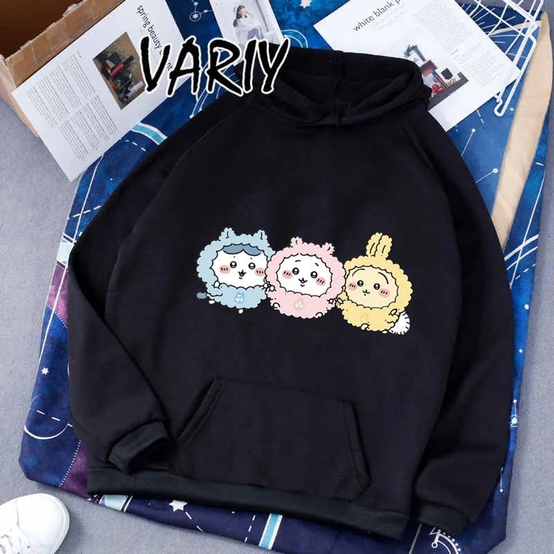 

2023 Cute Chiikawa Anime Hoodies Women Harajuku Long Sleeve Female Cartoon Kawaii Graphic Hoodies Funny Pullovers Sweatshirts