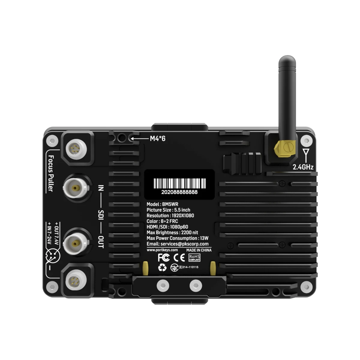 Фото Сверхъяркий контроллер камеры Portkeys BM5 WR 2200nit SDI/HDMI с сенсорным экраном BT1, монитор 5,5 дюйма, портативный монитор №4