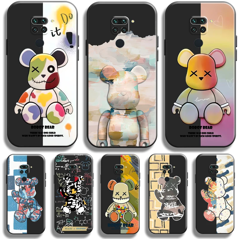 

Luxury Fashion Cool Bear For Xiaomi Redmi Note 9 Pro Redmi Note 9 9T 5G Phone Case Silicone Cover Soft Back Black