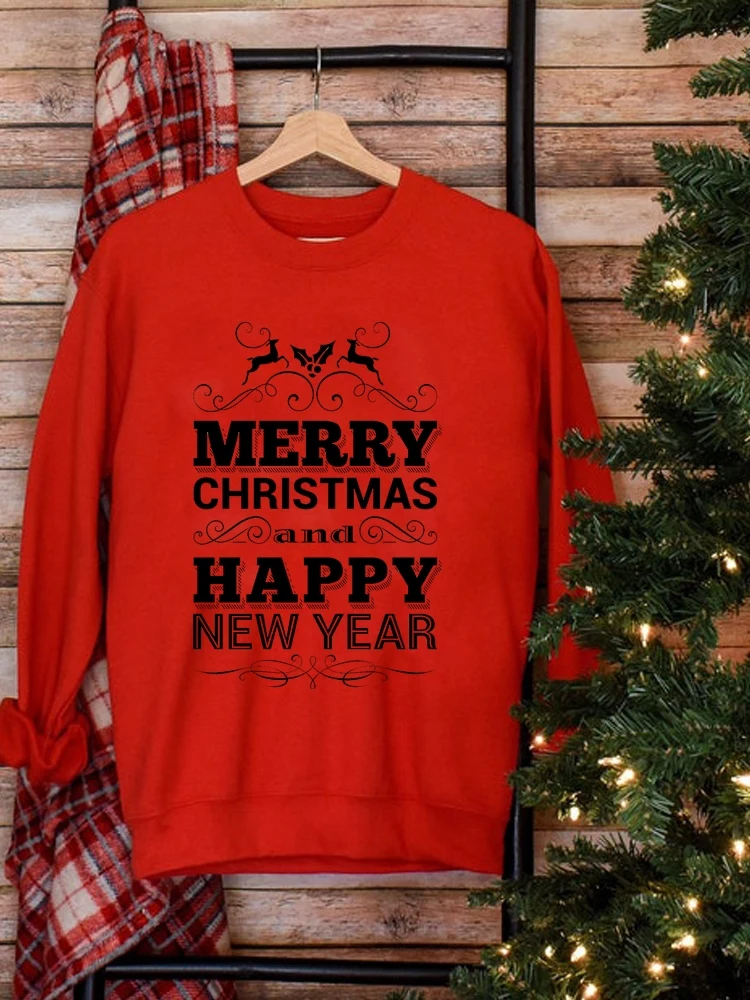 

Праздничная одежда с надписью, милый тренд, Счастливого Рождества, свитшоты с графическим рисунком, женские толстовки, модные женские пулов...