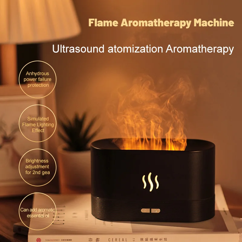 Flame Aroma Diffuser Air Humidifier Ultrasonic Cool Mist Maker Fogger LED Essential Oil Jellyfish Difusor Fragrance Home