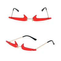 2022 new hook shape sunglasses fashion simple frameless funny sun glasses strange ins trendy eyewear