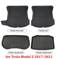 car tpe trunk mat for tesla model 3 rear front trunk floor cushions cover storage box protector pads cargo tray accessories