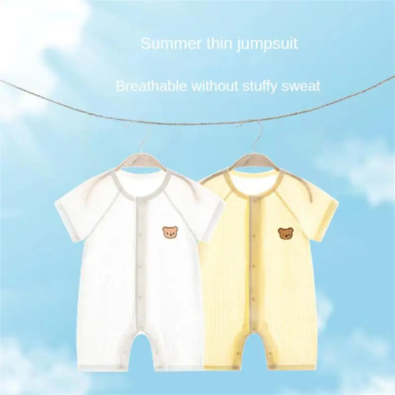 

Soft And Skin Friendly Childrens Short Crawling Clothes Double Caring For Babys Tender Skin Baby Pajamas Safe And Healthy