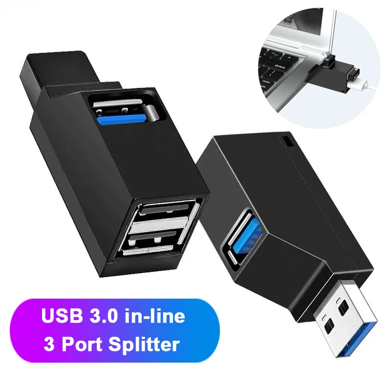 

3 in 1 USB 3.0 Hub Adapter For PC Laptop Adapter USB 2.0 Charge Hub 3 Ports Notebook Splitter High Speed U Disk Reader