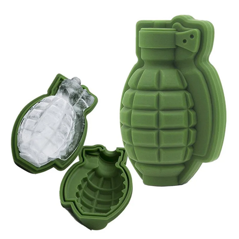 

3D Grenade Shape Ice Cube Mold Ice Cream Maker Party Bar Drinks Silicone Trays Molds Kitchen Bar Tool