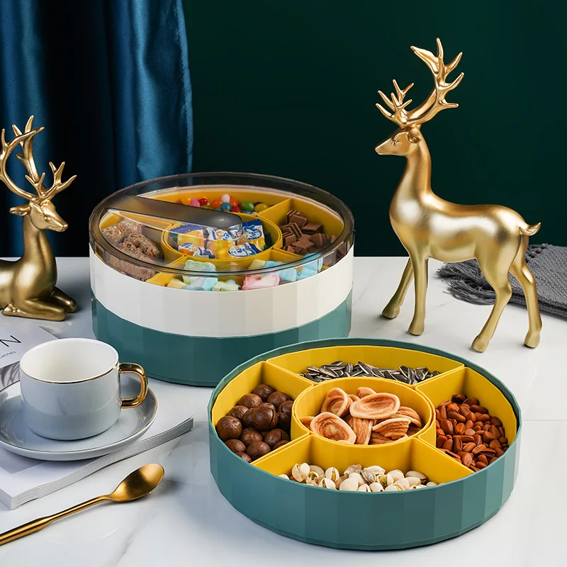 

Креативная двухслойная вращающаяся коробка для конфет с отдельной пластиковой отделкой