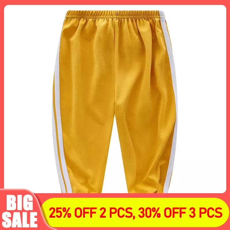 

Брюки Детские однотонные до щиколотки, повседневные свободные штаны для мальчиков и девочек, на лето