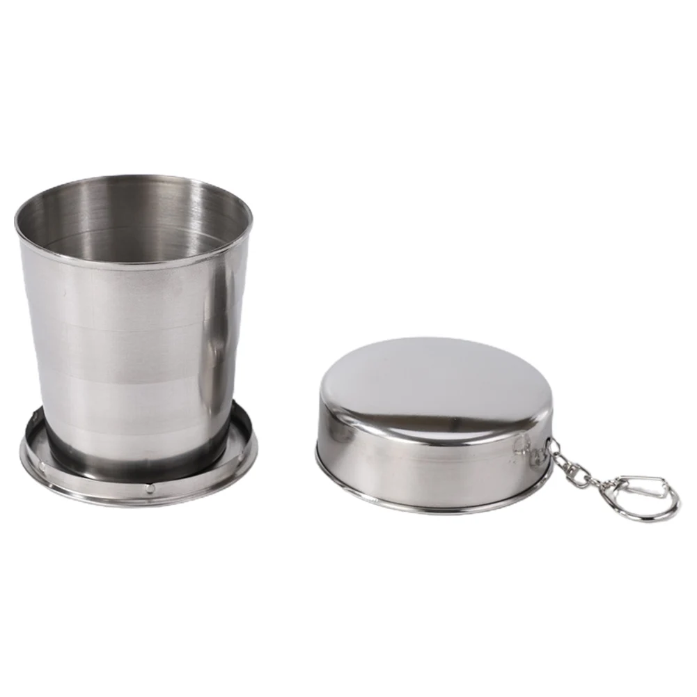 

Stainless Steel Folding Cup Telescopic Mug 75ml/150ml/250ml For Tea With Keychain Handcup Portable Outdoor Travel Camping