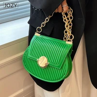 stripe saddle small pu leather shoulder crossbody bags for women trends 2022 summer fashion brand designer ladies chain handbags